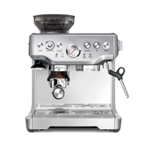 Silver Sage Barista express espresso machine with a white background