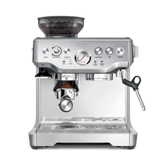 Silver Sage Barista express espresso machine with a white background